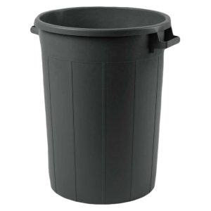 ΚΑΔΟΣ ΑΠΟΡΡΙΜΜΑΤΩΝ ΠΛΑΣΤΙΚΟΣ ΣΤΡΟΓΓΥΛΟΣ ΜΑΥΡΟΣ 120L PLASTIME - Image 1