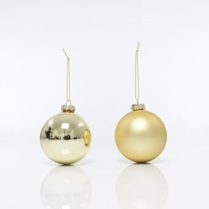 ΓΥΑΛΙΝΗ ΜΠΑΛΑ, ΧΡΥΣΗ, ΜΑΤ ΚΑΙ ΓΥΑΛΙΣΤΕΡΗ, ΣΕΤ 4 ΤΜΧ, 8cm - Image 1