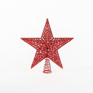 ΠΛΑΣΤΙΚΗ ΚΟΡΥΦΗ ΔΕΝΤΡΟΥ, GLITTER, ΚΟΚΚΙΝΟ, 29,5x33cm - Image 1