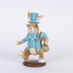 ΔΙΑΚΟΣΜΗΤΙΚΟ ΠΟΛΥΡΕΖΙΝ ΠΟΝΤΙΚΙ, ΓΑΛΑΖΙΟ ΜΕ ΧΡΥΣΟ ΡΟΛΟΙ, 6.5x8.5x14cm - Image 1