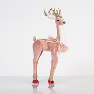 ΒΕΛΟΥΔΙΝΟ ΕΛΑΦΙ, ΡΟΖ, ΜΕ ΧΡΥΣΟ GLITTER, 19x45cm - Image 1