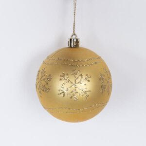 ΜΠΑΛΑ ΠΛΑΣΤΙΚΗ, ΧΡΥΣΗ, ΜΕ ΧΙΟΝΟΝΙΦΑΔΕΣ, ΣΕΤ 6ΤΜΧ, 8cm (TOP 120) - Image 1