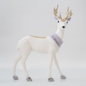 ΒΕΛΟΥΔΙΝΟΣ ΤΑΡΑΝΔΟΣ, ΛΕΥΚΟΣ, ΜΕ ΧΡΥΣΟ ΓΚΛΙΤΕΡ, 37x52x14 - Image 1