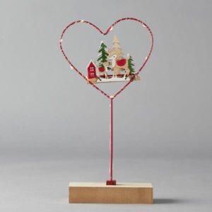 ΦΩΤΙΖΟΜΕΝΗ ΜΕΤΑΛΛΙΚΗ ΚΑΡΔΙΑ, ΜΠΑΤΑΡΙΑΣ,14.5*4.5*30.5cm, IP20 - Image 1