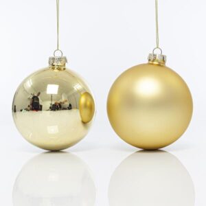 ΓΥΑΛΙΝΗ ΜΠΑΛΑ, ΧΡΥΣΗ, ΜΑΤ ΚΑΙ ΓΥΑΛΙΣΤΕΡΗ, ΣΕΤ 4 ΤΜΧ, 10cm - Image 1