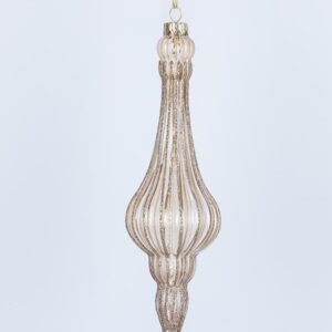 ΓΥΑΛΙΝΟ ΣΤΟΛΙΔΙ, ΚΑΦΕ ΜΕ ΧΡΥΣΟ, ΣΕΤ 2ΤΜΧ, 7x24cm - Image 1