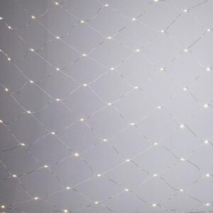 ΔΙΧΤΥ, 150 MINI MILKY LED, 27V ΜΕΤΑΣΧΗΜΑΤΙΣΤΗ, ΣΤΑΘΕΡΟ, ΔΙΑΦΑΝΟ ΠΛΑΚΕ ΧΑΛΚΙΝΟ ΚΑΛΩΔΙΟ, ΘΕΡΜΟ ΛΕΥΚΟ LED (H250 x W200cm), ΠΡΟΕΚΤΑΣΗ ΠΑΡΟΧΗΣ 5m, IP44 - Image 1