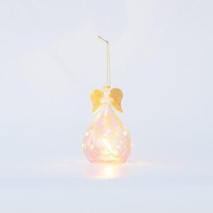 ΓΥΑΛΙΝΟ ΚΗΡΟΠΗΓΙΟ, ΑΓΓΕΛΟΣ, ΡΟΖ, 9x15cm - Image 1