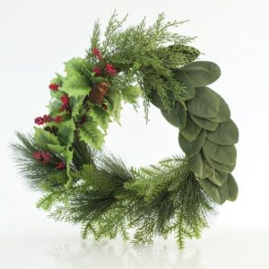 ΣΤΕΦΑΝΙ ΜΕ ΠΕΥΚΟΒΕΛΟΝΑ ΚΑΙ ΓΚΙ, 64cm - Image 1