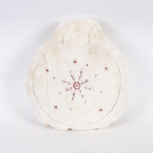 ΜΑΞΙΛΑΡΙ ΧΡΙΣΤΟΥΓΕΝΝΙΑΤΙΚΗ ΜΠΑΛΑ, ΛΕΥΚΟ ΓΟΥΝΙΝΟ ΜΕ ΧΙΟΝΟΝΙΦΑΔΑ, 32x34cm - Image 1