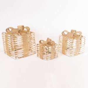 ΦΩΤΙΖΟΜΕΝΑ ΔΩΡΑ 15-20-25cm, ΜΠΑΤΑΡΙΑΣ, TIMER, ΧΡΥΣΟ ΓΥΑΛΙΣΤΕΡΟ, ΘΕΡΜΟ ΛΕΥΚΟ LED, IP20 - Image 1