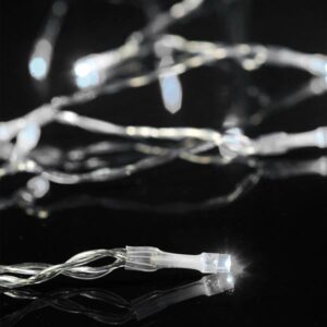 ΣΕΙΡΑ, 50 LED 5mm, MΠΑΤΑΡΙΑΣ 3xAA, ΧΡΟΝΟΔΙΑΚΟΠΤΗΣ, ΔΙΑΦΑΝΟ PVC ΚΑΛΩΔΙΟ, ΛΕΥΚΟ LED ANA 10cm, ΠΡΟΕΚΤΑΣΗ ΠΑΡΟΧΗΣ 30cm, IP20 (DISPLAY BOX 24τμχ) - Image 1