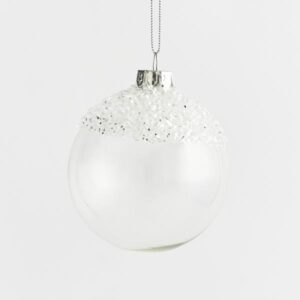 ΓΥΑΛΙΝΗ ΜΠΑΛΑ, ΔΙΑΦΑΝΗ, ΜΕ ΔΙΑΦΑΝΕΣ ΧΑΝΤΡΕΣ, 2 ΣΧΗΜΑΤΑ, ΣΕΤ 4ΤΜΧ, 8cm - Image 1