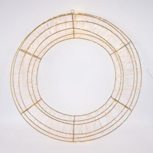 ΣΤΕΦΑΝΙ 80cm, 1680 LED, 31V ΜΕΤΑΣΧΗΜΑΤΙΣΤΗ, TIMER, MΠΡΟΝΖΕ ΜΕΤΑΛΛΙΚΟΣ ΣΚΕΛΕΤΟΣ, ΜΠΡΟΝΖΕ ΧΑΛΚΙΝΟ ΚΑΛΩΔΙΟ, ΘΕΡΜΟ ΛΕΥΚΟ LED, ΠΡΟΕΚΤΑΣΗ ΠΑΡΟΧΗΣ 5m, IP44 - Image 1