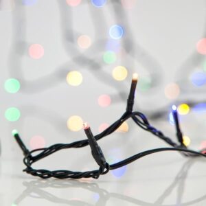 ΣΕΙΡΑ, 280 LED 3mm, 31V, 8 ΠΡΟΓΡΑΜΜΑΤΑ, 2 ΕΠΕΚΤΑΣΕΙΣ ΕΩΣ 5 ΣΕΤ, ΠΡΑΣΙΝΟ PVC ΚΑΛΩΔΙΟ, ΧΡΩΜΑΤΙΣΤΟ LED ANA 7.5cm, ΙΡ44 (ΧΩΡΙΣ ΜΕΤΑΣΧΗΜΑΤΙΣΤΗ, XΩΡΙΣ ΠΡΟΕΚΤΑΣΗ ΠΑΡΟΧΗΣ) - Image 1