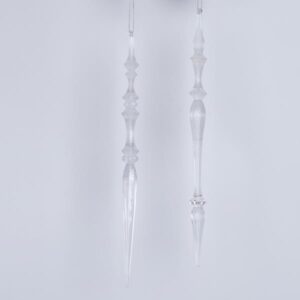 ΣΤΑΛΑΚΤΙΤΗΣ ΑΚΡΥΛΙΚΟΣ, ΔΙΑΦΑΝΟ, ΠΑΓΩΜΕΝΟ, ΜΕ ΓΚΛΙΤΕΡ, 2 ΣΧΕΔΙΑ, 30,5cm - Image 1