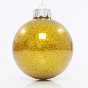 ΜΠΑΛΑ ΠΛΑΣΤΙΚΗ PET, ΣΑΜΠΑΝΙ ΓΥΑΛΙΣΤΕΡΗ ΜΕ GLITTER, ΣΕΤ 2ΤΜΧ, 13cm - Image 1