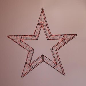 ΑΣΤΕΡΙ ΦΩΤΙΖΟΜΕΝΟ 50cm, 1200 LED, 31V ΜΕΤΑΣΧΗΜΑΤΙΣΤΗ, TIMER, ΜΑΥΡΟΣ ΜΕΤΑΛΛΙΚΟΣ ΣΚΕΛΕΤΟΣ, ΜΑΥΡΟ ΧΑΛΚΙΝΟ ΚΑΛΩΔΙΟ, ΚΟΚΚΙΝΟ LED, ΠΡΟΕΚΤΑΣΗ ΠΑΡΟΧΗΣ 5m, IP44 - Image 1