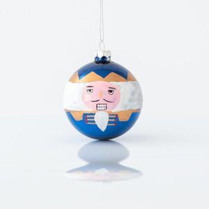 ΓΥΑΛΙΝΗ ΜΠΑΛΑ, ΜΠΛΕ, ΜΕ ΚΑΡΥΟΘΡΑΥΣΤΗ, ΣΕΤ 4ΤΜΧ, 8cm - Image 1