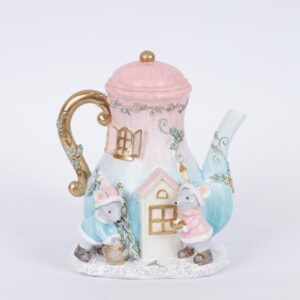 ΠΟΛΥΡΕΖΙΝ ΤΣΑΓΙΕΡΑ, ΡΟΖ ΜΕ ΠΟΝΤΙΚΑΚΙΑ , 11.5x14.5x15.5cm - Image 1