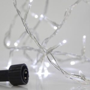 ΣΕΙΡΑ, 100 LED 3mm, 31V ΜΕΤΑΣΧΗΜΑΤΙΣΤΗ, 4 ΕΠΕΚΤΑΣΕΙΣ ΕΩΣ 3 ΣΕΤ, ΔΙΑΦΑΝΟ PVC ΚΑΛΩΔΙΟ, ΛΕΥΚΟ LED ΑΝΑ 5cm, ΠΡΟΕΚΤΑΣΗ ΠΑΡΟΧΗΣ 3m, ΙP44 - Image 1