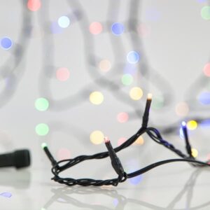 ΣΕΙΡΑ, 280 LED 3mm, 31V, 8 ΠΡΟΓΡΑΜΜΑΤΑ, 2 ΕΠΕΚΤΑΣΕΙΣ ΕΩΣ 5 ΣΕΤ, ΠΡΑΣΙΝΟ PVC ΚΑΛΩΔΙΟ, ΧΡΩΜΑΤΙΣΤΟ LED ANA 7.5cm, ΙΡ44 (ΧΩΡΙΣ ΜΕΤΑΣΧΗΜΑΤΙΣΤΗ, XΩΡΙΣ ΠΡΟΕΚΤΑΣΗ ΠΑΡΟΧΗΣ) - Image 1