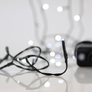 ΣΕΙΡΑ, 100 LED 3mm, 31V ΜΕΤΑΣΧΗΜΑΤΙΣΤΗ, 8 ΠΡΟΓΡΑΜΜΑΤΑ & ΜΝΗΜΗ, ΠΡΑΣΙΝΟ PVC ΚΑΛΩΔΙΟ, ΛΕΥΚΟ LED ΑΝΑ 5cm, ΠΡΟΕΚΤΑΣΗ ΠΑΡΟΧΗΣ 3m, ΙΡ44 - Image 1