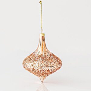 ΓΥΑΛΙΝΟ ΣΤΟΛΙΔΙ, ΚΡΕΜΜΥΔΙ, ROSE GOLD ΑΝΑΓΛΥΦΟ, ΣΕΤ 4ΤΜΧ, 10x11,5cm - Image 1