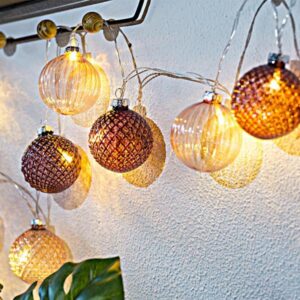 ΣΕΙΡΑ, 10 LED 5mm, ΡΟΖ ΓΥΑΛΙΝΕΣ ΜΠΑΛΕΣ Φ6cm, 4.5V ΜΕΤΑΣΧΗΜΑΤΙΣΤΗ, ΔΙΑΦΑΝΟ PVC ΚΑΛΩΔΙΟ, ΘΕΡΜΟ ΛΕΥΚΟ LED ΑΝΑ 15cm, ΠΡΟΕΚΤΑΣΗ ΠΑΡΟΧΗΣ 3m, IP44 - Image 1