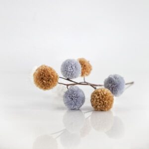 ΚΛΑΔΙ ΔΙΑΚΟΣΜΗΤΙΚΟ, ΜΕ ΓΚΡΙ, ΛΕΥΚΑ ΚΑΙ ΚΑΦΕ ΠΟΝ - ΠΟΝ, 28x5x57cm - Image 1