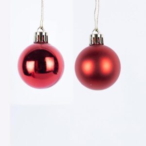 ΜΠΑΛΑ ΠΛΑΣΤΙΚΗ, ΚΟΚΚΙΝΗ, ΓΥΑΛΙΣΤΕΡΗ ΚΑΙ ΜΑΤ, ΣΕΤ 6ΤΜΧ, 4cm (TOP 120) - Image 1