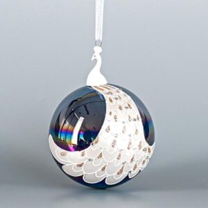 ΓΥΑΛΙΝΗ ΜΠΑΛΑ, ΜΠΛΕ ΜΕ ΠΟΡΣΕΛΑΝΙΝΟ ΠΑΓΩΝΙ, 1ΤΜΧ, 10cm - Image 1