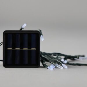 ΣΕΙΡΑ, 80 LED 5mm ΜΕ ΑΚΡΥΛΙΚΗ ΕΠΕΚΤΑΣΗ, ΗΛΙΑΚΟ ΣΥΛΛΕΚΤΗ ΜΕ ΑΙΣΘΗΤΗΡΑ ΦΩΤΟΣ, 8 ΠΡΟΓΡΑΜΜΑΤΑ, ΠΡΑΣΙΝΟ PVC ΚΑΛΩΔΙΟ, ΛΕΥΚΟ LED ΑΝΑ 10cm, ΠΡΟΕΚΤΑΣΗ ΠΑΡΟΧΗΣ 1m, ΙΡ44 - Image 1