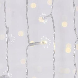 ΚΟΥΡΤΙΝΑ, 500 FLASH LED 5mm, 31V ΜΕΤΑΣΧΗΜΑΤΙΣΤΗ, 4 ΕΠΕΚΤΑΣΕΙΣ ΕΩΣ 3 ΣΕΤ, ΔΙΑΦΑΝΟ PVC ΚΑΛΩΔΙΟ, ΘΕΡΜΟ ΛΕΥΚΟ LED (H250 x L300cm, 20 ΣΕΙΡΕΣ x 25 LED), ΠΡΟΕΚΤΑΣΗ ΠΑΡΟΧΗΣ 3m, ΙΡ44 - Image 1