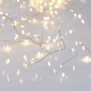 CLUSTER 4,4m, 480 MINI LED, ΜΕΤΑΣΧΗΜΑΤΙΣΤΗ, ΣΤΑΘΕΡΟ, ΑΣΗΜΙ ΧΑΛΚΙΝΟ ΚΑΛΩΔΙΟ, ΘΕΡΜΟ ΛΕΥΚΟ LED, ΠΡΟΕΚΤΑΣΗ ΠΑΡΟΧΗΣ 5m, IP44 - Image 1