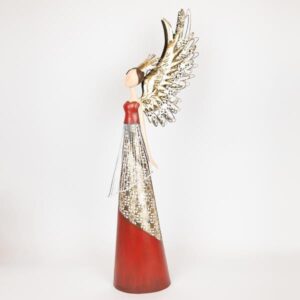 ΜΕΤΑΛΛΙΚΗ ΠΡΙΓΚΙΠΙΣΣΑ ΜΕ ΚΟΚΚΙΝΟ ΧΡΥΣΟ ΦΟΡΕΜΑ, 81.92cm - Image 1