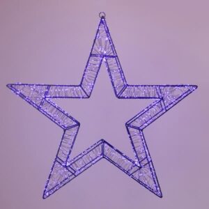 ΑΣΤΕΡΙ ΦΩΤΙΖΟΜΕΝΟ 50cm, 1200 LED, 31V ΜΕΤΑΣΧΗΜΑΤΙΣΤΗ, TIMER, ΜΑΥΡΟΣ ΜΕΤΑΛΛΙΚΟΣ ΣΚΕΛΕΤΟΣ, ΜΑΥΡΟ ΧΑΛΚΙΝΟ ΚΑΛΩΔΙΟ, ΜΩΒ LED, ΠΡΟΕΚΤΑΣΗ ΠΑΡΟΧΗΣ 5m, IP44 - Image 1