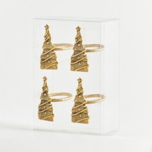 ΔΑΧΤΥΛΙΔΙ ΠΕΤΣΕΤΑΣ, ΜΕΤΑΛΛΙΚΟ, ΜΕ ΧΡΥΣΟ ΔΕΝΤΡΑΚΙ, ΣΕΤ 4ΤΜΧ - Image 1