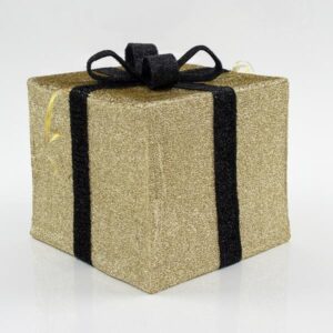 ΚΟΥΤΙ ΔΩΡΟΥ ΥΦΑΣΜΑΤΙΝΟ, ΧΡΥΣΟ ΜΕ ΜΑΥΡΗ ΚΟΡΔΕΛΑ, 40cm - Image 1