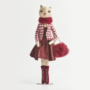 ΒΕΛΟΥΔΙΝΗ ΚΥΡΙΑ ΓΑΤΑ, ΚΟΚΚΙΝΗ & ΑΣΠΡΗ, 11x35cm - Image 1