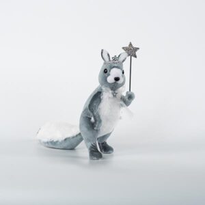 ΒΕΛΟΥΔΙΝΟΣ ΣΚΙΟΥΡΟΣ ΜΕ ΡΑΒΔΑΚΙ, ΓΚΡΙ, 23x24cm - Image 1