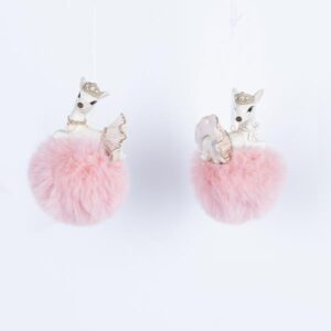 ΣΤΟΛΙΔΙ ΠΟΛΥΡΕΖΙΝ, ΕΛΑΦΑΚΙ ΣΕ ΡΟΖ ΠΟΝ-ΠΟΝ, 2 ΣΧΕΔΙΑ, 6x11cm - Image 1