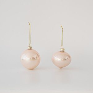 ΓΥΑΛΙΝΗ ΜΠΑΛΑ, ΡΟΖ, ΠΕΡΛΕ, 2 ΣΧΗΜΑΤΑ, ΣΕΤ 4ΤΜΧ, 8cm - Image 1