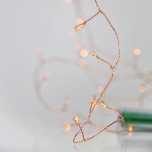 CLUSTER, 50 ΜΙΝΙ LED, ΜΠΑΤΑΡΙΑΣ 3xAA, ΜΠΡΟΝΖΕ ΧΑΛΚΙΝΟ ΚΑΛΩΔΙΟ, ΘΕΡΜΟ ΛΕΥΚΟ LED ΑΝΑ 5cm, ΠΡΟΕΚΤΑΣΗ ΠΑΡΟΧΗΣ 30cm, ΙΡ20 - Image 1