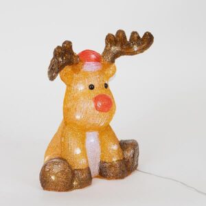 ΑΚΡΥΛΙΚΟ ΕΛΑΦΙ ΚΑΦΕ, 3,5V ΜΕΤΑΣΧΗΜΑΤΙΣΤΗ, 35 ΛΕΥΚΑ LED + 5 ΛΕΥΚΑ FLASH LED, ΠΡΟΕΚΤΑΣΗ ΠΑΡΟΧΗΣ 5m, 23x19x30cm, IP44 - Image 1