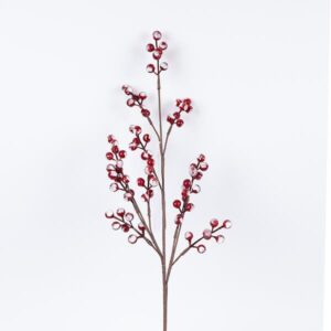 ΚΛΑΔΙ ΜΕ ΚΟΚΚΙΝΑ ΧΙΟΝΙΣΜΕΝΑ BERRIES, 65cm - Image 1