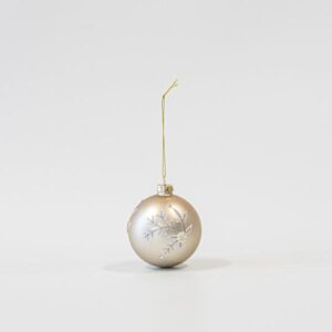 ΓΥΑΛΙΝΗ ΜΠΑΛΑ,  ΣΑΜΠΑΝΙ, ΜΕ ΛΕΥΚΑ ΛΟΥΛΟΥΔΙΑ, ΣΕΤ 4ΤΜΧ, 8cm - Image 1