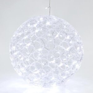 ΑΚΡΥΛΙΚΗ ΜΠΑΛΑ, 100 ΛΕΥΚΑ LED, ΜΕ ΜΕΤΑΣΧΗΜΑΤΙΣΤΗ, 40cm, IP44 - Image 1