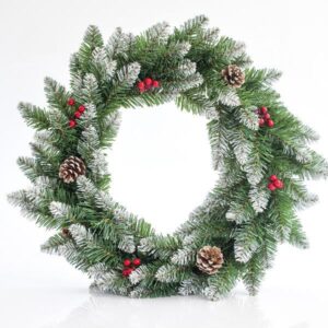 ΣΤΕΦΑΝΙ ΧΙΟΝΙΣΜΕΝΟ ΜΕ BERRY ΚΑΙ ΚΟΥΚΟΥΝΑΡΕΣ, 50cm - Image 1