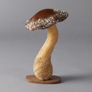 ΒΕΛΟΥΔΙΝΟ ΜΑΝΙΤΑΡΙ, ΚΑΦΕ, ΜΕ ΓΚΛΙΤΕΡ, 14x14x22cm - Image 1